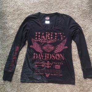 Black & red long sleeveHarley Davidson shirt,sizeS